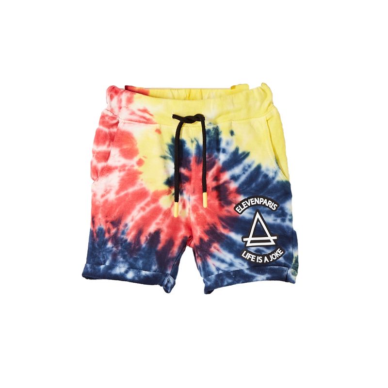 Fashion, accesorii si bijuterii - Copii - Imbracaminte copii - Treninguri si compleuri copii - Set de pantaloni scurti si tricou Eleven Paris, Rosu,Marime 6 ani  116 CM - Infinity.ro