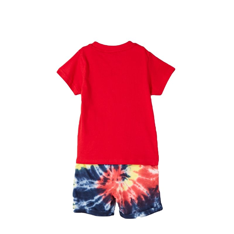 Fashion, accesorii si bijuterii - Copii - Imbracaminte copii - Treninguri si compleuri copii - Set de pantaloni scurti si tricou Eleven Paris, Rosu,Marime 6 ani  116 CM - Infinity.ro