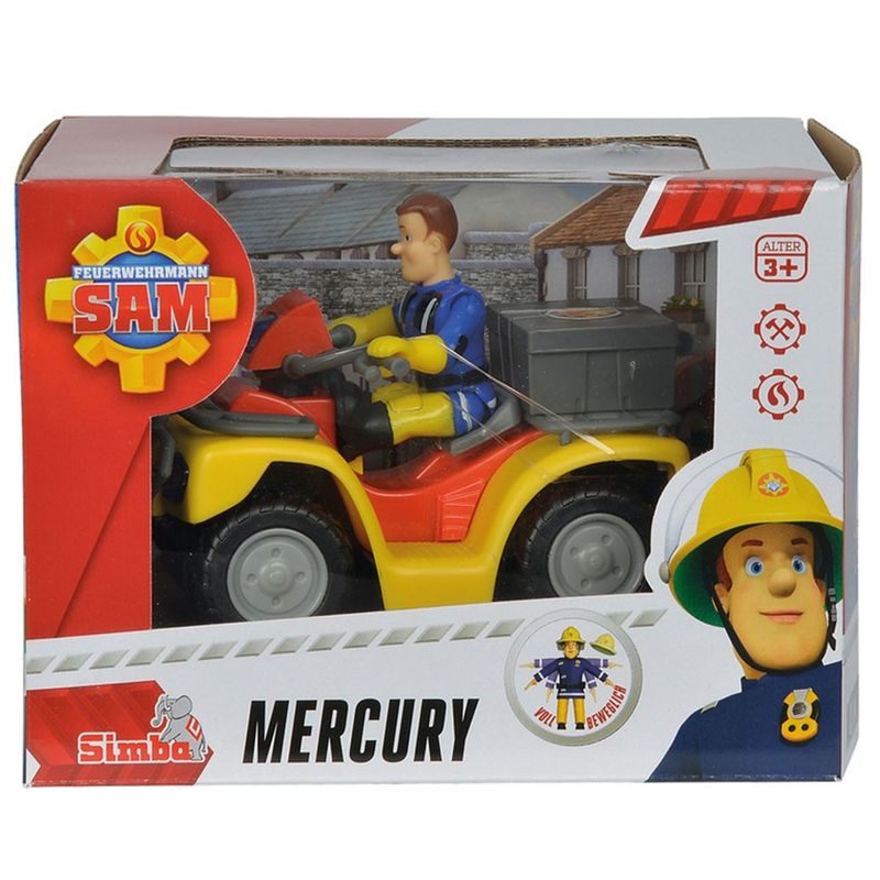 Jucarii, Copii si Bebe - Jucarii si jocuri - Jucarii de exterior - Masinute si vehicule pentru copii - Atv simba fireman sam, sam mercury quad cu figurina sam si accesorii - Infinity.ro