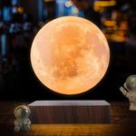 Casa si Gradina/Corpuri si surse de iluminat/Veioze si lampi/Veioze - Lampa LED Luna Cu Levitatie Magnetica, Putere 5W, 18 cm, Lumina reglabila in 3 tonuri, Alimentare AC, Comenzi tactile - Infinity.ro