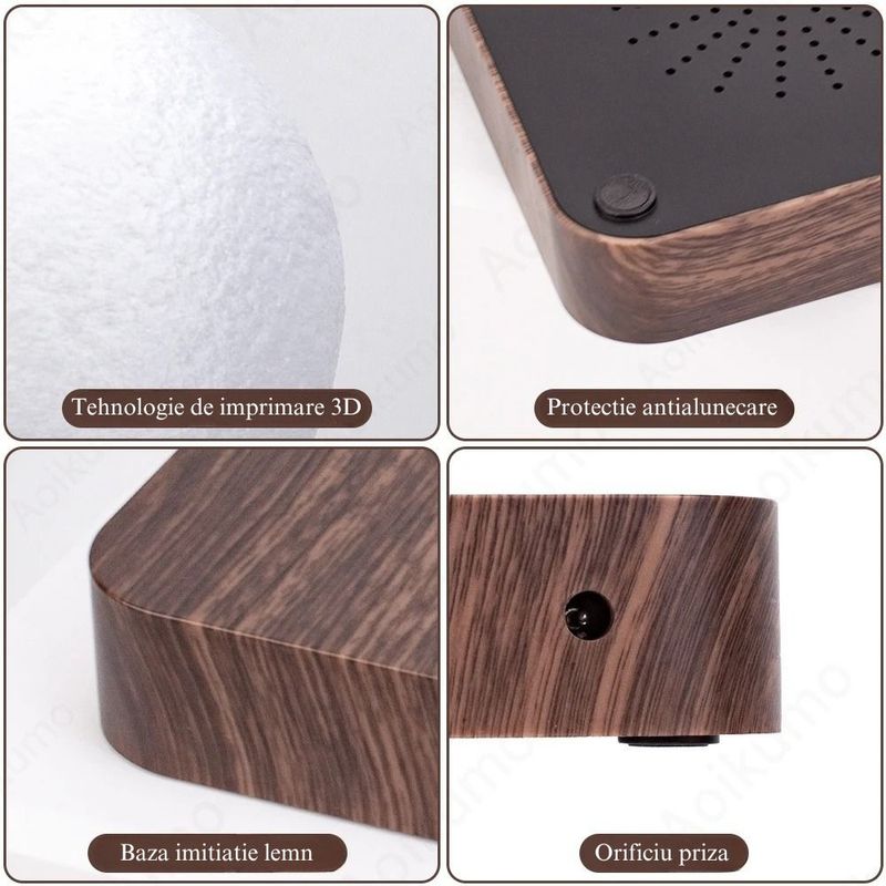 Casa si Gradina/Corpuri si surse de iluminat/Veioze si lampi/Veioze - Lampa LED Luna Cu Levitatie Magnetica, Putere 5W, 18 cm, Lumina reglabila in 3 tonuri, Alimentare AC, Comenzi tactile - Infinity.ro