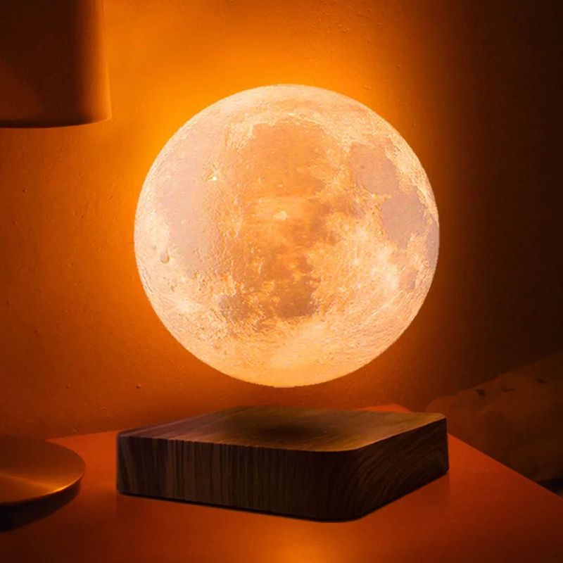Casa si Gradina/Corpuri si surse de iluminat/Veioze si lampi/Veioze - Lampa LED Luna Cu Levitatie Magnetica, Putere 5W, 18 cm, Lumina reglabila in 3 tonuri, Alimentare AC, Comenzi tactile - Infinity.ro