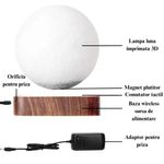 Casa si Gradina/Corpuri si surse de iluminat/Veioze si lampi/Veioze - Lampa LED Luna Cu Levitatie Magnetica, Putere 5W, 18 cm, Lumina reglabila in 3 tonuri, Alimentare AC, Comenzi tactile - Infinity.ro