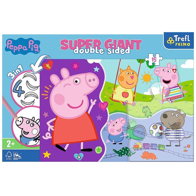 Jucarii, Copii si Bebe - Jucarii si jocuri - Jocuri si puzzle - Puzzle - Puzzle Trefl primo  super giant 15 peppa pig - Infinity.ro