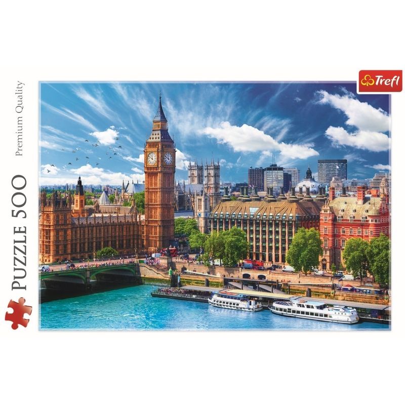 Jucarii, Copii si Bebe - Jucarii si jocuri - Jocuri si puzzle - Puzzle - Puzzle Trefl 500 o zi cu soare la londra - Infinity.ro