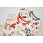 Fashion, accesorii si bijuterii - Copii - Imbracaminte copii - Salopete copii - Set 2 salopetele cu maneca lunga si pantaloni lungi - 100%bumbac organic - Rosu si Gri, BabyCosy (Marime: 18-24 Luni) - Infinity.ro