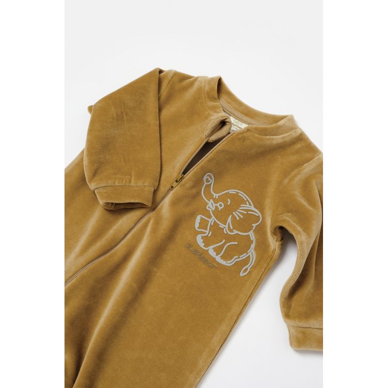 Fashion, accesorii si bijuterii - Copii - Imbracaminte copii - Salopete copii - Salopeta Elefant cu maneca lunga din 80%bumbac organic si 20% poliester - Mustar, BabyCosy (Marime: 18-24 Luni) - Infinity.ro