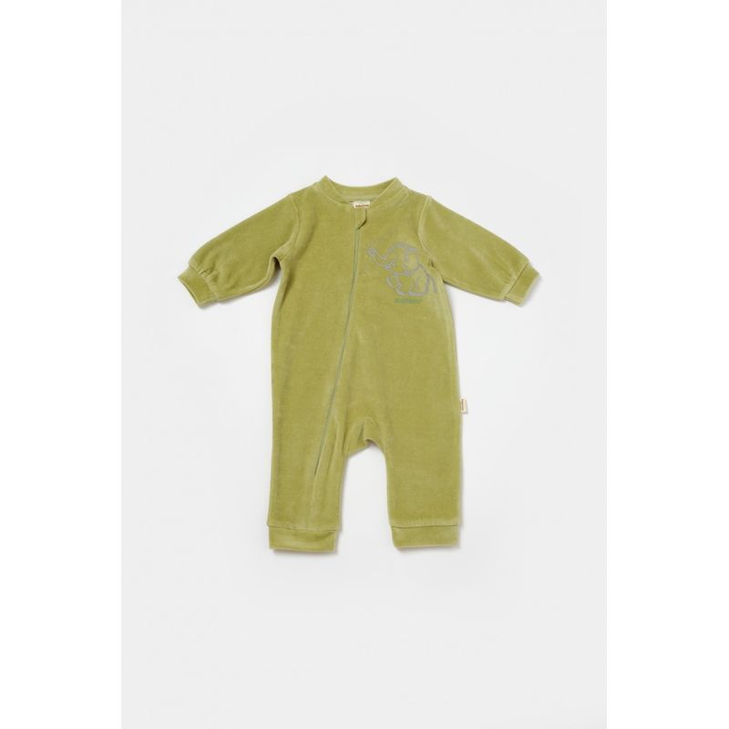 Fashion, accesorii si bijuterii - Copii - Imbracaminte copii - Salopete copii - Salopeta Elefant cu maneca lunga din 80%bumbac organic si 20% poliester - Verde, BabyCosy (Marime: 18-24 Luni) - Infinity.ro