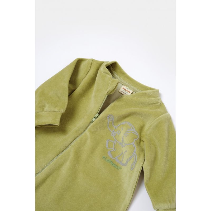 Fashion, accesorii si bijuterii - Copii - Imbracaminte copii - Salopete copii - Salopeta Elefant cu maneca lunga din 80%bumbac organic si 20% poliester - Verde, BabyCosy (Marime: 18-24 Luni) - Infinity.ro