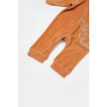 Fashion, accesorii si bijuterii - Copii - Imbracaminte copii - Salopete copii - Salopeta Elefant cu maneca lunga si gluga din 80%bumbac organic si 20% poliester - Caramiziu, BabyCosy (Marime: 18-24 Luni) - Infinity.ro
