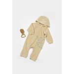 Fashion, accesorii si bijuterii - Copii - Imbracaminte copii - Salopete copii - Salopeta Elefant cu maneca lunga si gluga din 80%bumbac organic si 20% poliester - Stone, BabyCosy (Marime: 12-18 Luni) - Infinity.ro