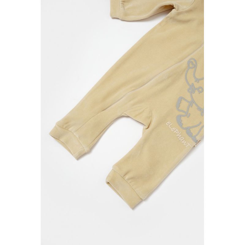 Fashion, accesorii si bijuterii - Copii - Imbracaminte copii - Salopete copii - Salopeta Elefant cu maneca lunga si gluga din 80%bumbac organic si 20% poliester - Stone, BabyCosy (Marime: 12-18 Luni) - Infinity.ro