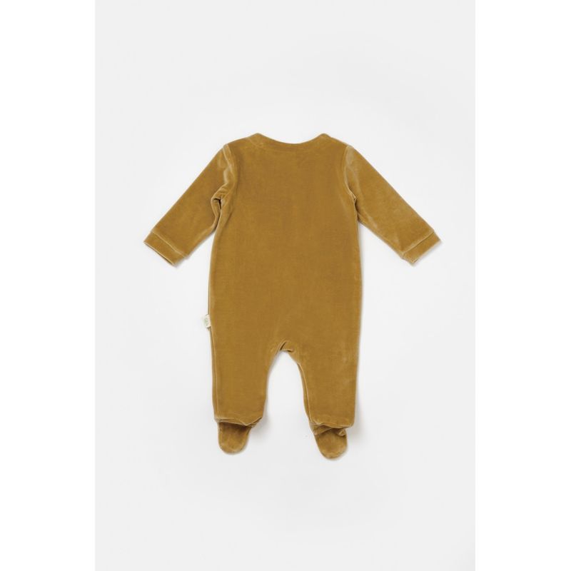 Fashion, accesorii si bijuterii - Copii - Imbracaminte copii - Salopete copii - Salopeta Elefant cu maneca lunga si botosei din 80%bumbac organic si 20% poliester - Mustar, BabyCosy (Marime: 3-6 Luni) - Infinity.ro