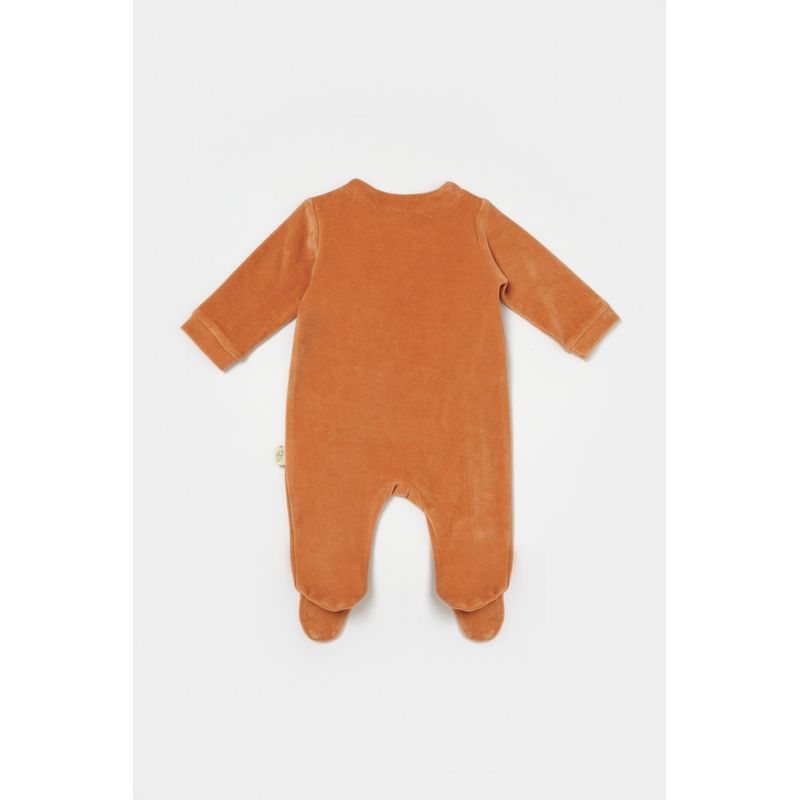 Fashion, accesorii si bijuterii - Copii - Imbracaminte copii - Salopete copii - Salopeta Elefant cu maneca lunga si botosei din 80%bumbac organic si 20% poliester - Caramiziu, BabyCosy (Marime: 3-6 Luni) - Infinity.ro