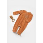Fashion, accesorii si bijuterii - Copii - Imbracaminte copii - Salopete copii - Salopeta Elefant cu maneca lunga si botosei din 80%bumbac organic si 20% poliester - Caramiziu, BabyCosy (Marime: 3-6 Luni) - Infinity.ro