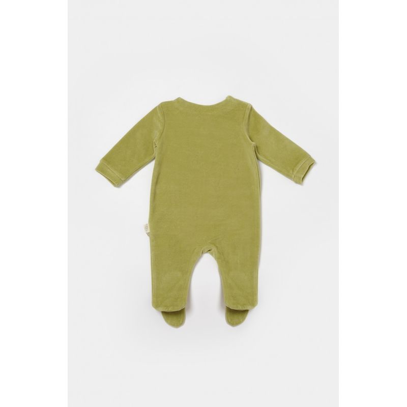 Fashion, accesorii si bijuterii - Copii - Imbracaminte copii - Salopete copii - Salopeta Elefant cu maneca lunga si botosei din 80%bumbac organic si 20% poliester - Verde, BabyCosy (Marime: 3-6 Luni) - Infinity.ro