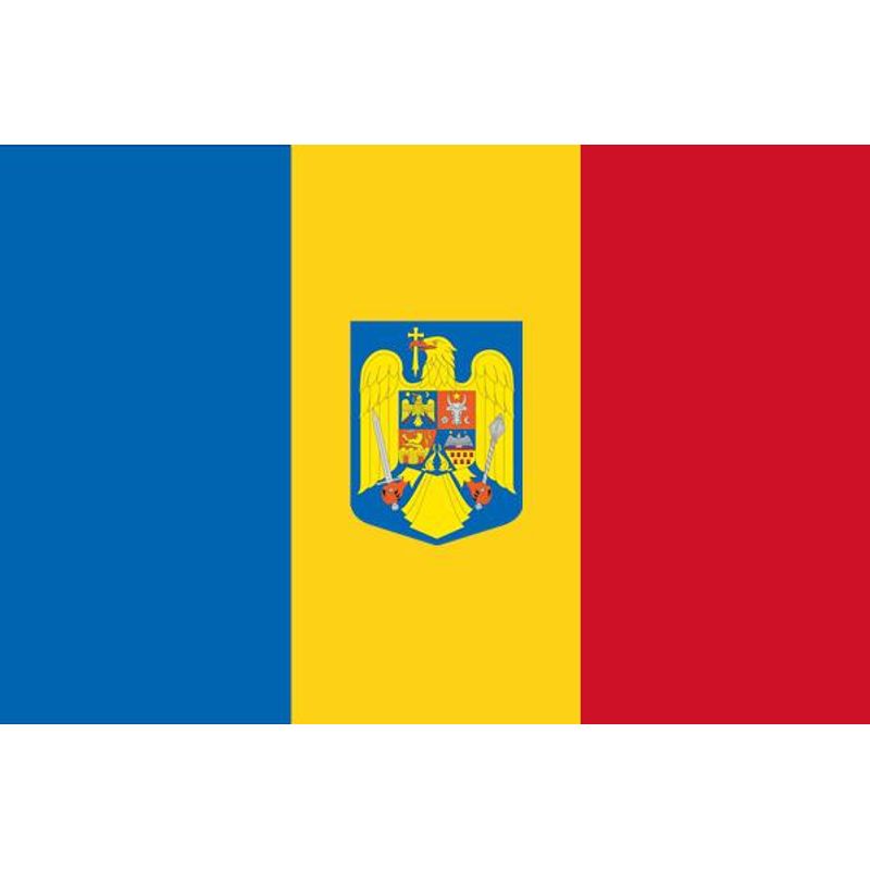 Sport si Outdoor - Sporturi de echipa - Fotbal - Fan shop fotbal - Set 12 Steaguri tricolore cu stema, 30 cm x 45 cm, Romania / flag / drapel - Infinity.ro