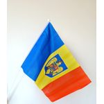 Sport si Outdoor - Sporturi de echipa - Fotbal - Fan shop fotbal - Set 12 Steaguri tricolore cu stema, 30 cm x 45 cm, Romania / flag / drapel - Infinity.ro