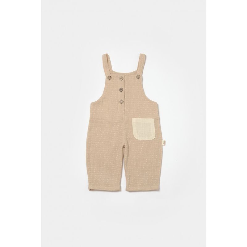 Fashion, accesorii si bijuterii - Copii - Imbracaminte copii - Salopete copii - Salopeta cu bretele si buzunar, 100% bumbac - Apricot, BabyCosy (Marime: 9-12 luni) - Infinity.ro