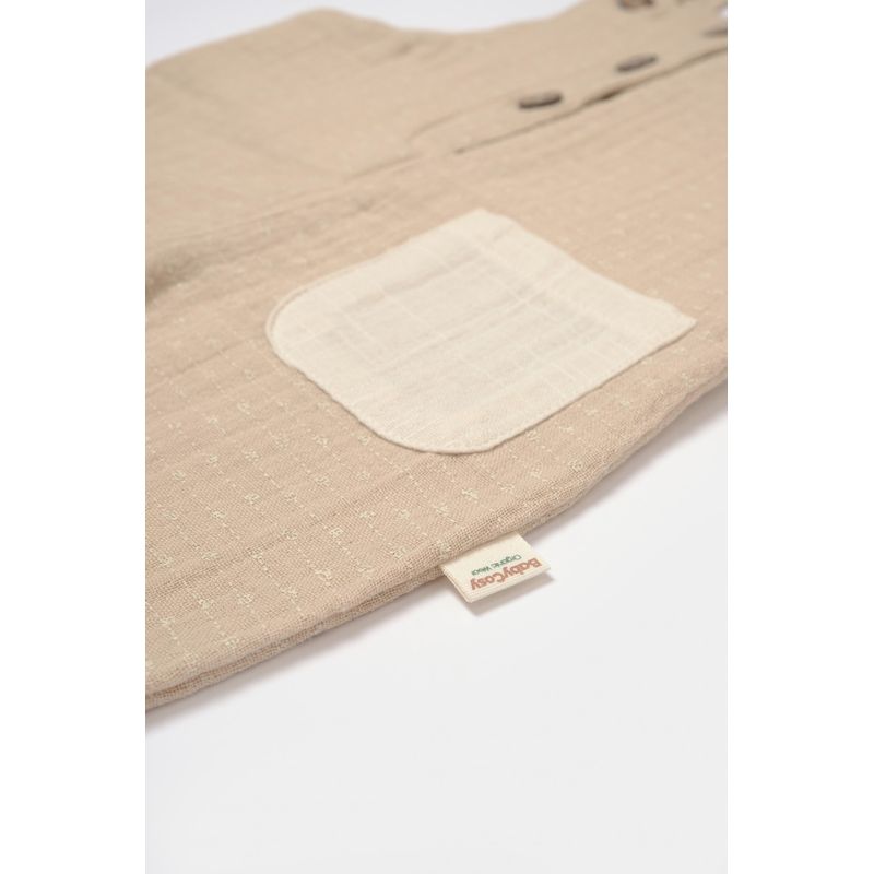 Fashion, accesorii si bijuterii - Copii - Imbracaminte copii - Salopete copii - Salopeta cu bretele si buzunar, 100% bumbac - Apricot, BabyCosy (Marime: 9-12 luni) - Infinity.ro