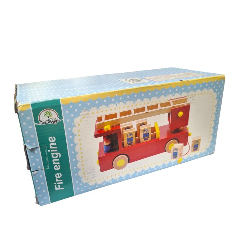 Jucarii, Copii si Bebe - Jucarii si jocuri - Jucarii bebelusi - Jucarii de sortat - Jucarie educativa tip Masina de pompieri din lemn - Infinity.ro