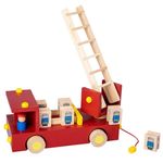 Jucarii, Copii si Bebe - Jucarii si jocuri - Jucarii bebelusi - Jucarii de sortat - Jucarie educativa tip Masina de pompieri din lemn - Infinity.ro