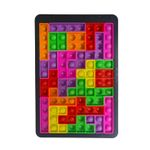 Jucarii, Copii si Bebe - Jucarii si jocuri - Jucarii & jocuri educative - Jocuri si jucarii educative - Tabla Tetris, Pop It, senzoriala, silicon, Multicolor, 26 piese, 25 cm x 16 cm - Infinity.ro