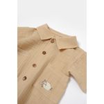 Fashion, accesorii si bijuterii - Copii - Imbracaminte copii - Salopete copii - Salopeta cu maneca scurta si nasturei Sheep, 100% bumbac - Apricot, BabyCosy (Marime: 18-24 Luni) - Infinity.ro