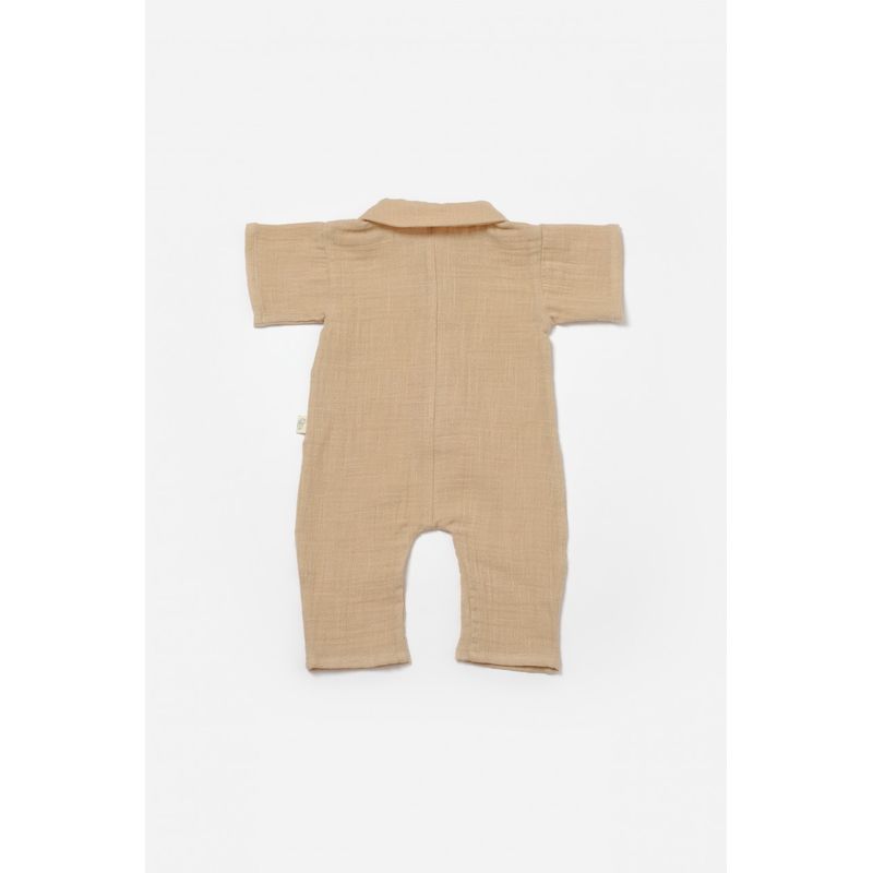 Fashion, accesorii si bijuterii - Copii - Imbracaminte copii - Salopete copii - Salopeta cu maneca scurta si nasturei Sheep, 100% bumbac - Apricot, BabyCosy (Marime: 6-9 luni) - Infinity.ro