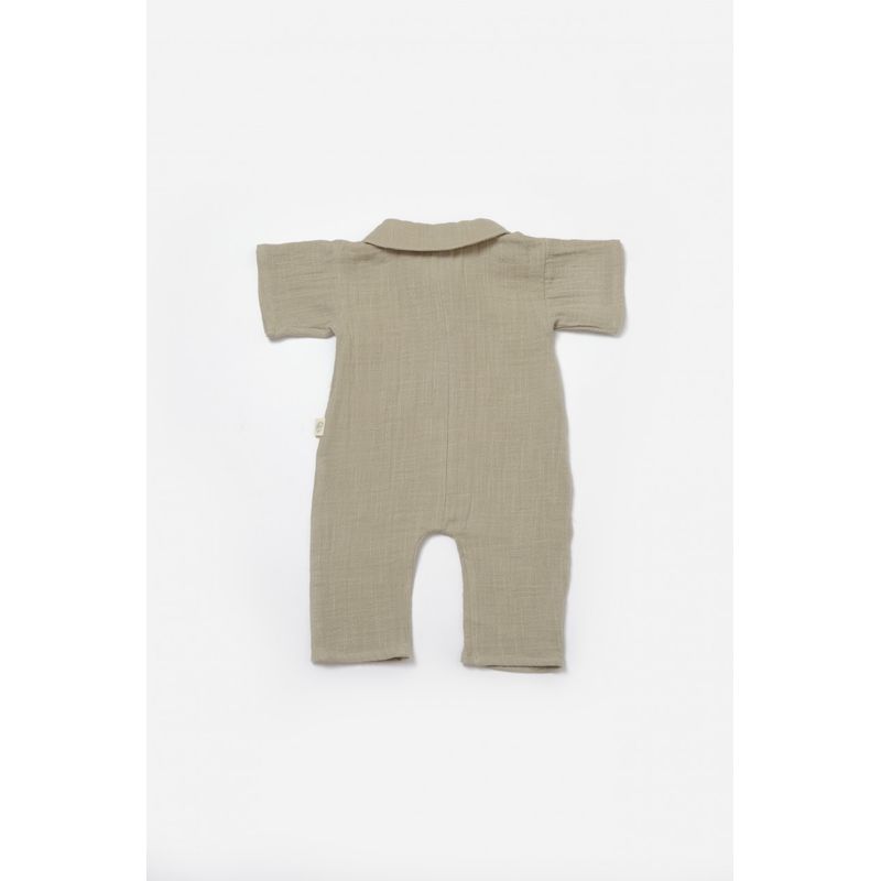 Fashion, accesorii si bijuterii - Copii - Imbracaminte copii - Salopete copii - Salopeta cu maneca scurta si nasturei Sheep, 100% bumbac - Verde, BabyCosy (Marime: 12-18 Luni) - Infinity.ro