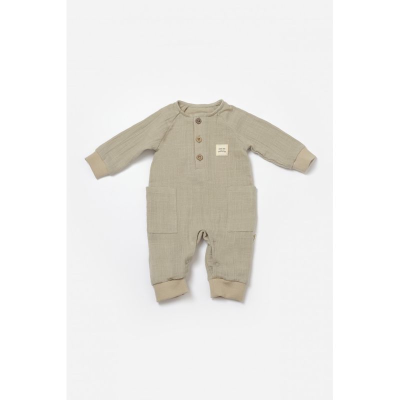 Fashion, accesorii si bijuterii - Copii - Imbracaminte copii - Salopete copii - Salopeta cu nasturei, Winter muselin, 100% bumbac - Verde, BabyCosy (Marime: 18-24 Luni) - Infinity.ro