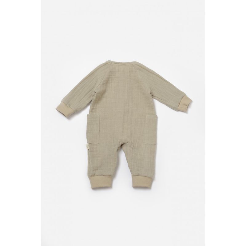 Fashion, accesorii si bijuterii - Copii - Imbracaminte copii - Salopete copii - Salopeta cu nasturei, Winter muselin, 100% bumbac - Verde, BabyCosy (Marime: 18-24 Luni) - Infinity.ro