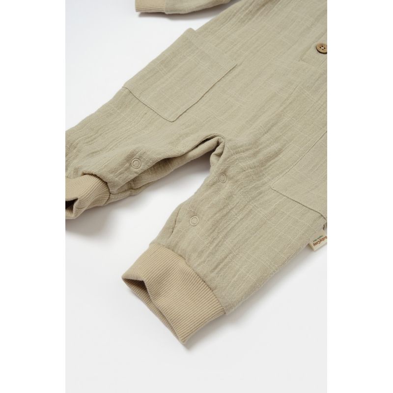 Fashion, accesorii si bijuterii - Copii - Imbracaminte copii - Salopete copii - Salopeta cu nasturei, Winter muselin, 100% bumbac - Verde, BabyCosy (Marime: 18-24 Luni) - Infinity.ro