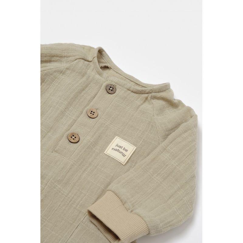 Fashion, accesorii si bijuterii - Copii - Imbracaminte copii - Salopete copii - Salopeta cu nasturei, Winter muselin, 100% bumbac - Verde, BabyCosy (Marime: 18-24 Luni) - Infinity.ro