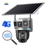 Casa si Gradina - Electrice - Smart Home - Camere de supraveghere - Camera de supraveghere cu panou solar MaGeCa, 4G, Cartela SIM, 4MP Full HD, Zoom 10X, 3 zone supravegheate simultan, Gri - Infinity.ro