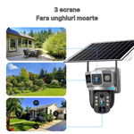Casa si Gradina - Electrice - Smart Home - Camere de supraveghere - Camera de supraveghere cu panou solar MaGeCa, 4G, Cartela SIM, 4MP Full HD, Zoom 10X, 3 zone supravegheate simultan, Gri - Infinity.ro