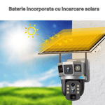 Casa si Gradina - Electrice - Smart Home - Camere de supraveghere - Camera de supraveghere cu panou solar MaGeCa, 4G, Cartela SIM, 4MP Full HD, Zoom 10X, 3 zone supravegheate simultan, Gri - Infinity.ro
