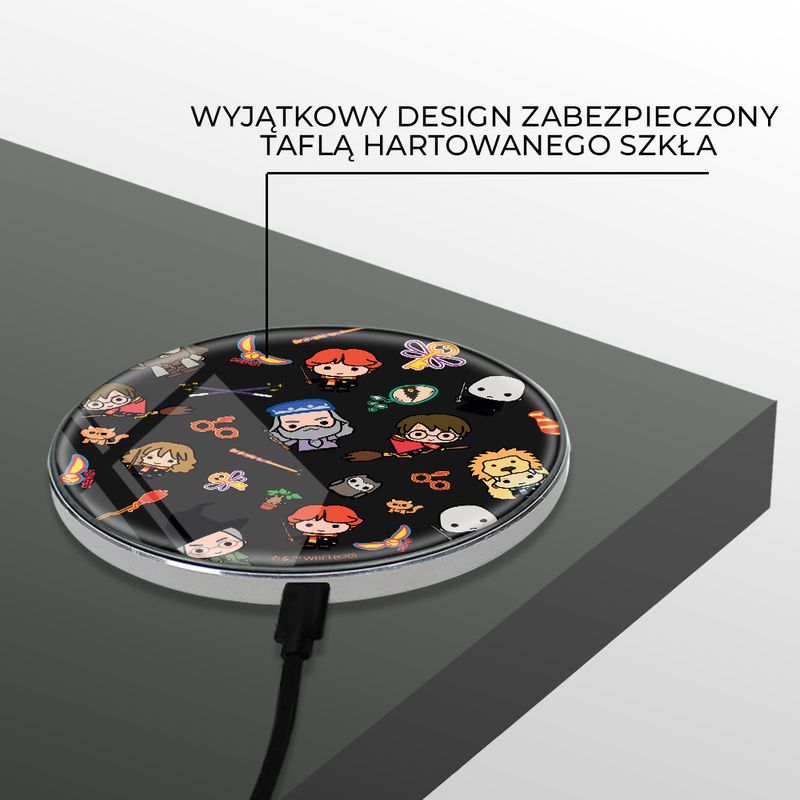 Laptop, Telefoane si Tablete - Telefoane mobile si accesorii - Accesorii Telefoane - Incarcatoare telefoane - Incarcator wireless Fast Charge Harry Potter Charms Multicolor - Infinity.ro
