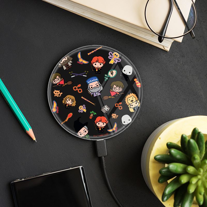 Laptop, Telefoane si Tablete - Telefoane mobile si accesorii - Accesorii Telefoane - Incarcatoare telefoane - Incarcator wireless Fast Charge Harry Potter Charms Multicolor - Infinity.ro