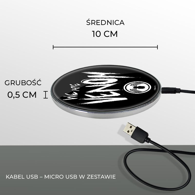 Laptop, Telefoane si Tablete - Telefoane mobile si accesorii - Accesorii Telefoane - Incarcatoare telefoane - Incarcator wireless Fast Charge Marvel Venom Multicolor - Infinity.ro