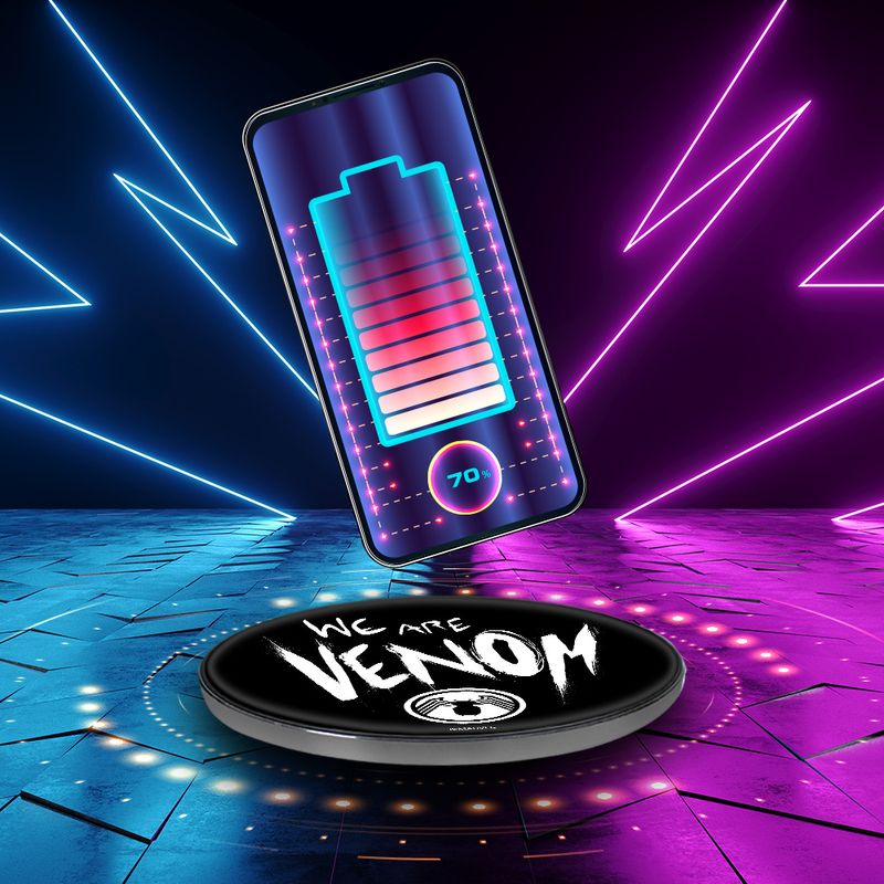 Laptop, Telefoane si Tablete - Telefoane mobile si accesorii - Accesorii Telefoane - Incarcatoare telefoane - Incarcator wireless Fast Charge Marvel Venom Multicolor - Infinity.ro