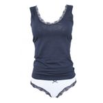 Fashion, accesorii si bijuterii - Femei - Imbracaminte femei - Tricouri si topuri femei - Set maiou si chiloti dama Magic dream, model 8135, albastru,  L - Infinity.ro