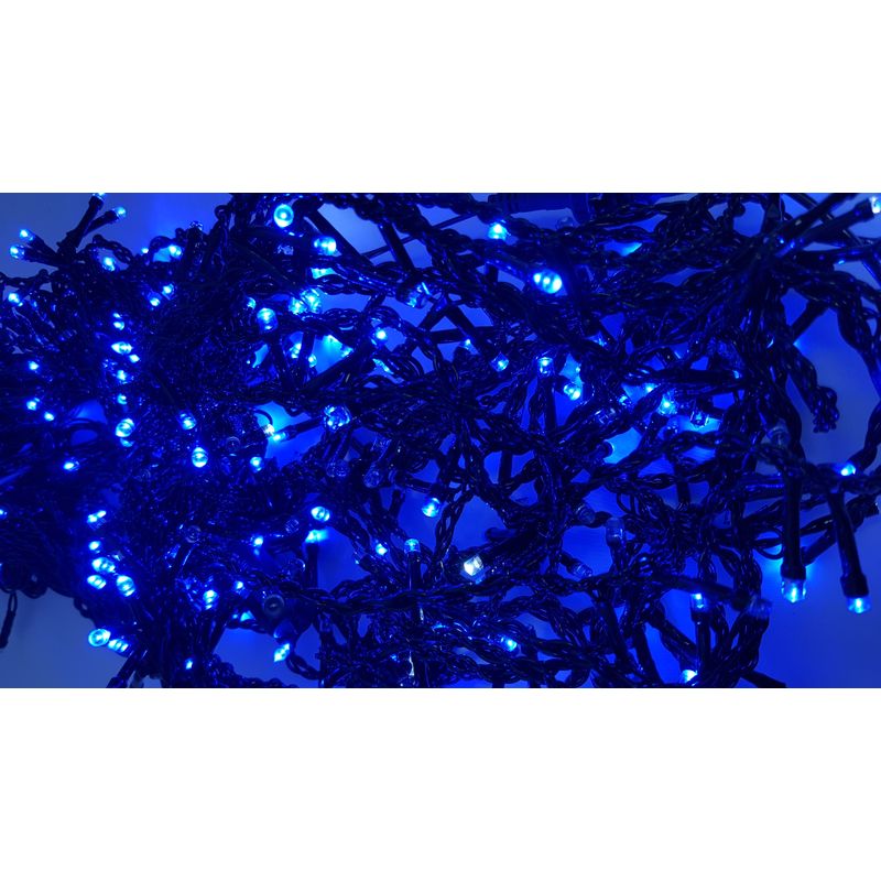 Casa si Gradina - Decoratiuni - Decoratiuni de sezon - Instalatie de Craciun de exterior tip Perdea, 8 m x 1 m, 360 LED-uri, fir negru, cu FLASH, Albastru - Infinity.ro