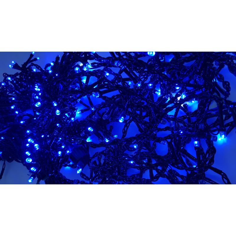 Casa si Gradina - Decoratiuni - Decoratiuni de sezon - Instalatie de Craciun de exterior tip Perdea, 8 m x 1 m, 360 LED-uri, fir negru, cu FLASH, Albastru - Infinity.ro
