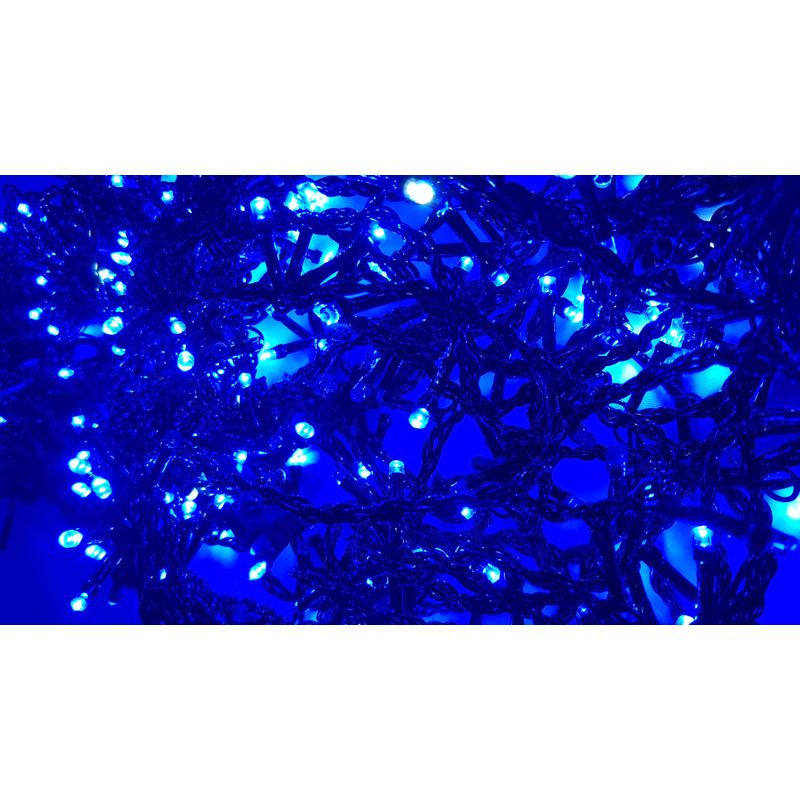 Casa si Gradina - Decoratiuni - Decoratiuni de sezon - Instalatie de Craciun de exterior tip Perdea, 8 m x 1 m, 360 LED-uri, fir negru, cu FLASH, Albastru - Infinity.ro