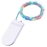 Casa si Gradina - Decoratiuni - Decoratiuni de sezon - Instalatie de Craciun tip Liniara cu baterii, 2 m, 20 leduri, jocuri de lumini, Fir Cupru, Multicolor - Infinity.ro