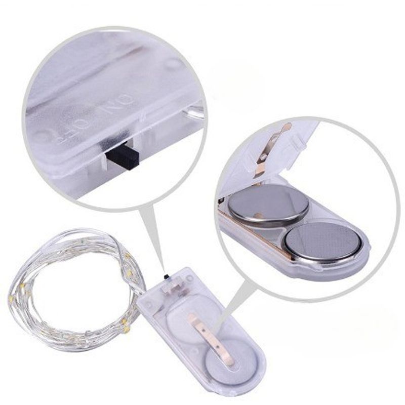 Casa si Gradina - Decoratiuni - Decoratiuni de sezon - Instalatie de Craciun tip Liniara cu baterii, 2 m, 20 leduri, jocuri de lumini, Fir Cupru, Multicolor - Infinity.ro