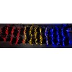 Casa si Gradina - Decoratiuni - Decoratiuni de sezon - Instalatie de craciun TRICOLORA 3 m x 6 m Flash, ROSU / GALBEN / ALBASTRU, perdea tricolor rezistenta la apa / exterior - Infinity.ro