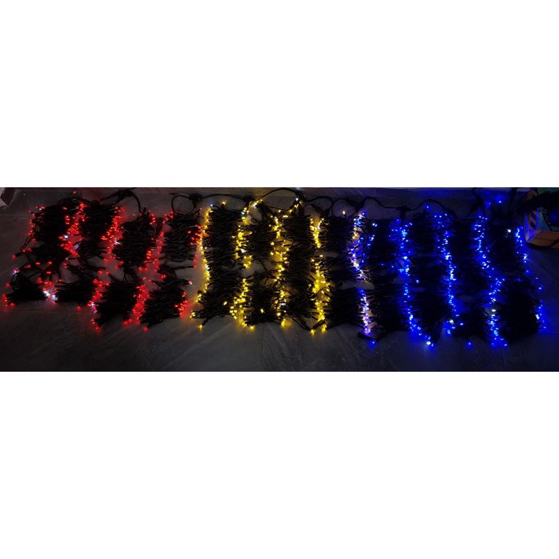 Casa si Gradina - Decoratiuni - Decoratiuni de sezon - Instalatie de craciun TRICOLORA, 3 m x 10 m Flash ROSU / GALBEN / ALBASTRU, perdea tricolor rezistenta la apa / exterior - Infinity.ro