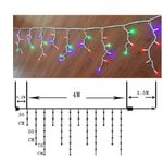 Casa si Gradina - Decoratiuni - Decoratiuni de sezon - Instalatie de Craciun 4 m x 0.7m, Perdea Franjurata, Alb Cald, 132 LED-uri, fire albe, interconectabila - Infinity.ro